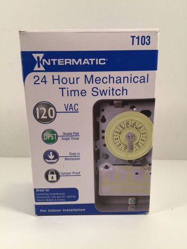 INTERMATIC T103 24 Hour Mechanical Time Switch DPST 120vac