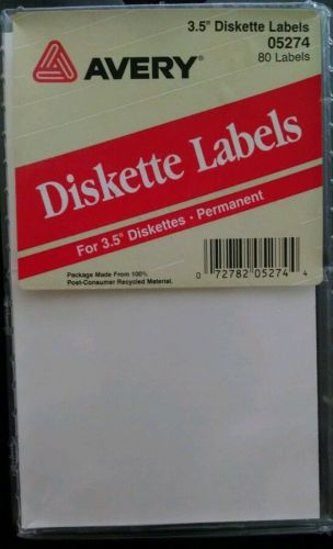 59 Diskette Labels for 3.5&#034;  Avery # 05274 Permanent blue, green, red, yellow