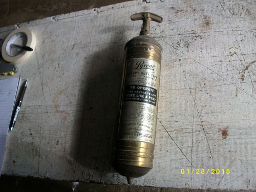 Vintage Pyrene Brass Empty Fire Extinguisher Nice Condition Model C-21