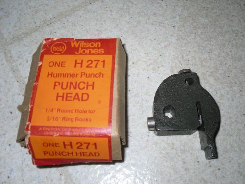 WJ H 271 HUMMER PUNCH PUNCH HEAD 1/4&#034; ROUND HOLE FOR 3/16&#034; RING BOOKS
