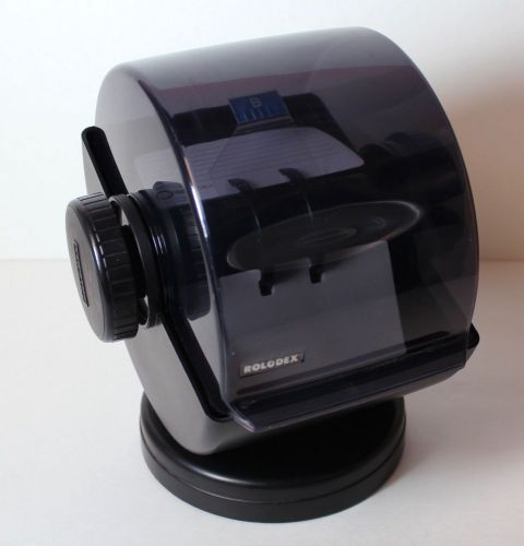 Rolodex Manual Rotary Covered Black Address Card File