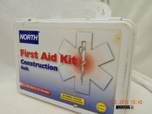 NORTH FIRST AID KIT BOX: EMPTY! THICK PLASTIC! IN USED CONDITION! AS IS!