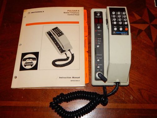 Vintage white motorola pulsar ii imts car cell phone control head w/manual for sale