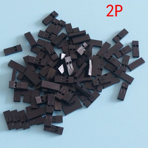 2P Dupont Jumper Wire Cable Housing Female Pin Connector 2.54mm Pitch 100pcs