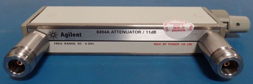 HP Agilent 8494A Manual Step Attenuator, 4 GHz, 11 dB, 1 dB steps w/ Option 001