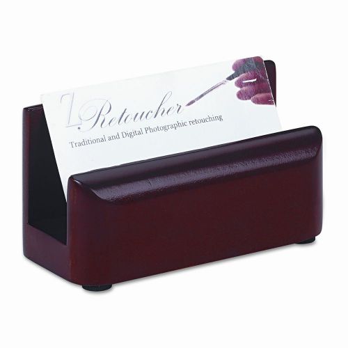 Wood Tones Business Card Holder, Capacity 50 2-1/4 x 4 Cards, Mahogany