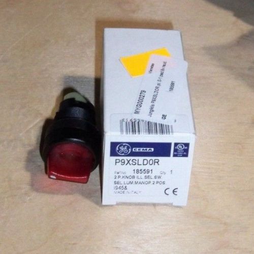 GE 185591 P9XSLD0R SELECTOR SWITCH ILL 2 POS RED, NEW