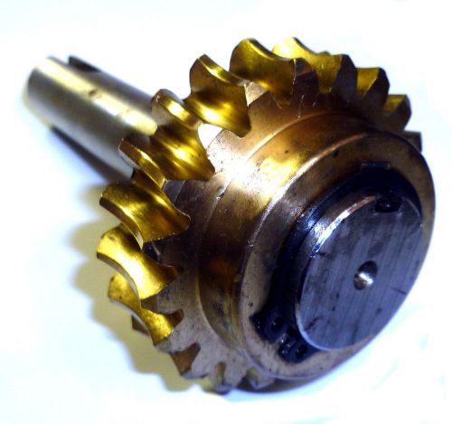 Bronze drive gear and shaft for 7 x 12 metal cutting bandsaw 1980s-90s version for sale