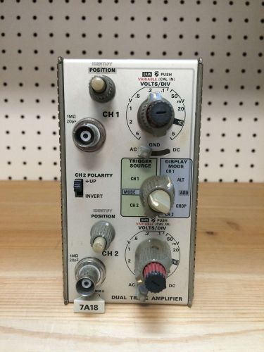 Tektronix 7A18 Dual Trace Amplifier Oscilloscope Module Plug-in