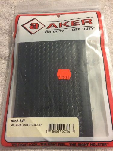 Aker A583-BW Black 4&#034;x7&#034; Notebook Cover W/Plastic Insert For ID &amp; Cards
