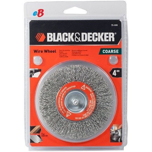 Black &amp; Decker 70-606 4&#034; Coarse Wire Wheel With 1/4&#034; Shank (2 pack)