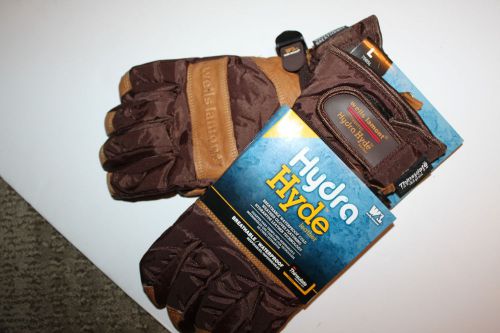 Wells lamont hydra hyde thermal insulated waterproof work gloves leather l--/// for sale