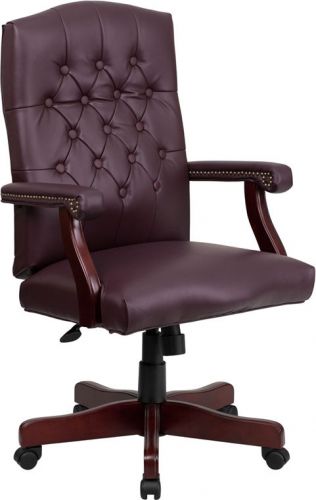 Martha Washington Burgundy Leather Executive Chair (MF-801L-LF0019-BY-LEA-GG)