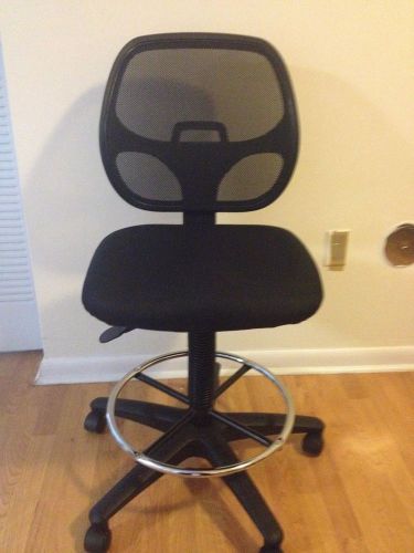 Ergonomic Acrylic Office Chair / Lumbar Support Mesh Back (Black)Caster/Wheels