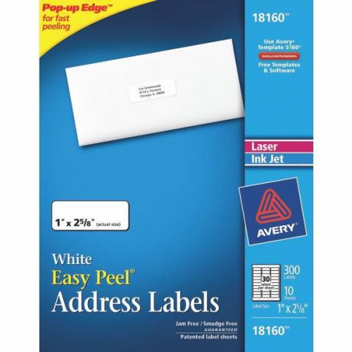 Avery products 18160 inkjet white mailing labels-300pk 1x2-5/8 mail label for sale