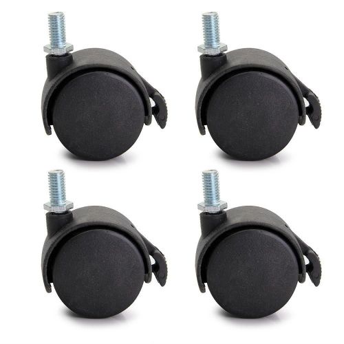 4pcs 1&#034; Nylon Wheels Swivel Casters With Brake Chair Table Furniture