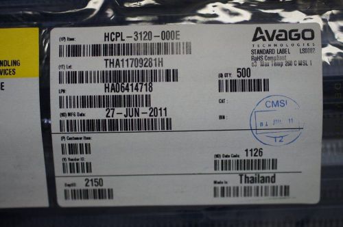 HCPL-3120-000E Avago Optocoupler Lot of 10 pcs / Multiple lots available
