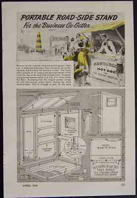 Portable Concession Carnival Stand 1946 How-To build PLANS Wooden Folds Up