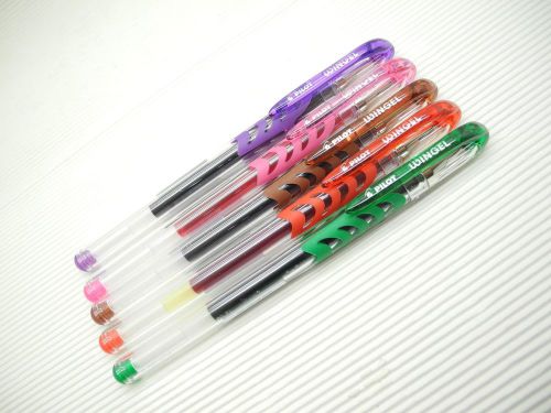 Violet&amp;Pink&amp;Brown&amp;Red&amp;Green Pilot WINGEL 0.5mm Extra fine roller ball pen w/cap