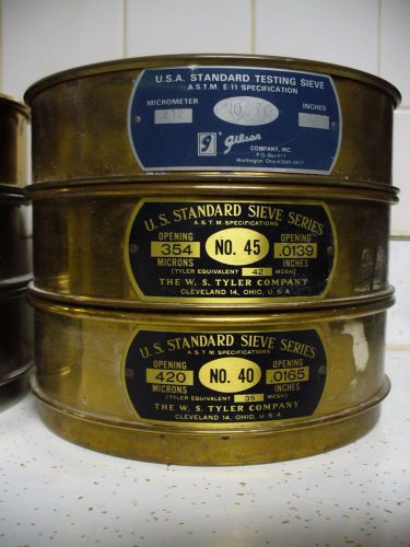 U s standard testing sieves and lids for sale