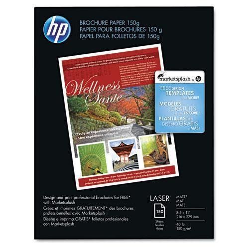 HP Laser Brochure Paper, 150 SH., 44lb., 96 Bright, 8-1/2&#034; x 11&#034;, Matte
