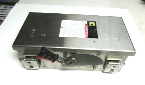 Square d stainless steel heavy duty 30a 600v safety switch cat# hu361ds .. vr-13 for sale