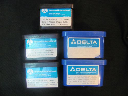 Delta and Rockwell Wood Shaper Cutter Blades Collars Lot of 5