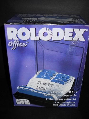 Rolodex Covered Card File Black With 250 Lined Cards NEW In Box