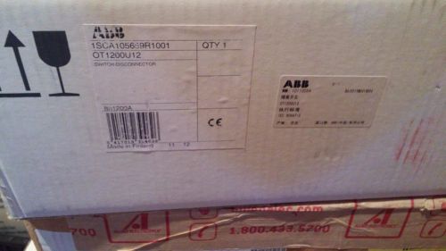 New - abb ot1200u12, 3p sw 1200a nf ul98 disconnect switch for sale