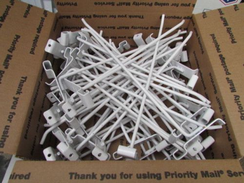 Lot of 50 - 12&#034; White Girdwall Peg Hook Wire Grid Panel Store Display Fixture