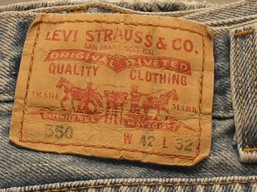 Levi&#039;s Mens 550 Relaxed Fit Denim Blue Jeans Size 42 X 32