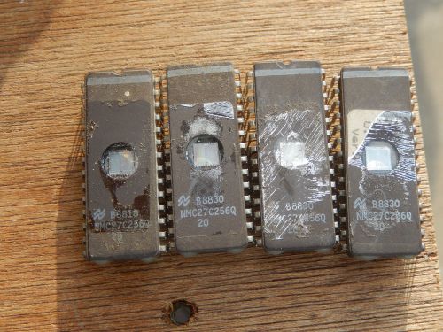 4 psc NMC27C256Q-20  Vintage EPROM IC CHIP  Cf3-9