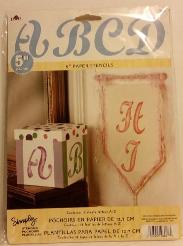 Alphabet Stencils A-Z 5&#034; Paper Stencils Plaid Craft Decor Sign Project Lettering