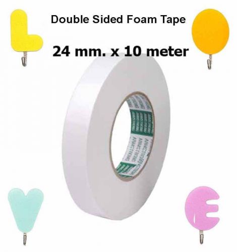 10 Meter Double Side FOAM TAPE Photo Bath Wall Poster Adhesive Kitchen Hook Glue
