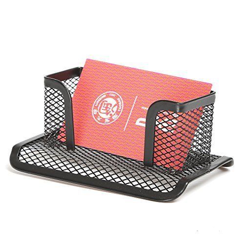 Aojia Ly-9132b Desk Mesh Collection Business Card File Holder, Black