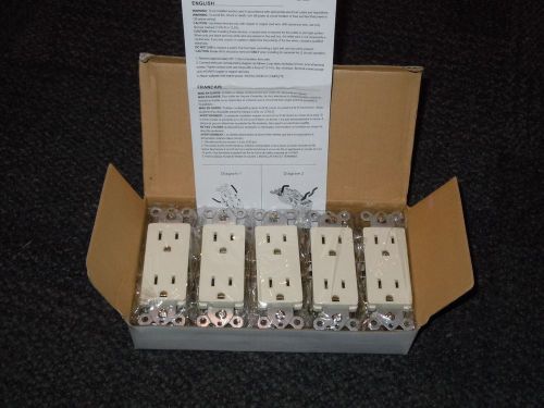 Pack of 10 Decora Electric Outlets 15 Amp Bone Color ***