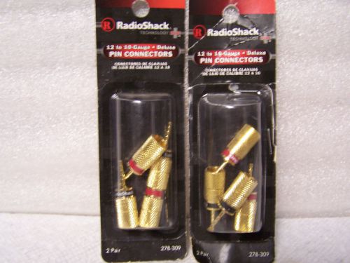 2 NEW PKGs of 4 12 to 10 Gauge Pin Connectors for Speaker Wire Radioshack