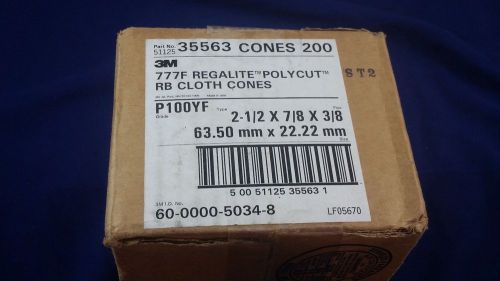 200 of 3M 35563 777F Regalite Polycut RB Cloth Cones P100YF 2-1/2&#034; x 7/8&#034; x 3/8&#034;