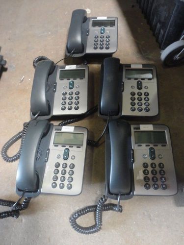 LOT OF 5 Cisco  CP-7912G VOIP Office Business Phone  w/ Handset