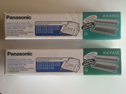 KX-FA55 Genuine Panasonic Ink Film - Replacement 2 Roll Pack LOT of 2 - 4 ROLLS