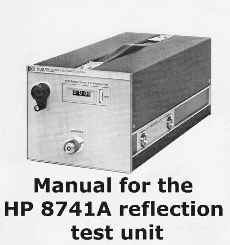 Paper operating note for the HP 8741A reflection test unit (.11 to 2 GHz)