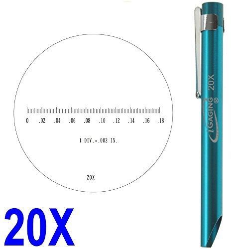 iGaging Pocket Scope Magnifier Scale 20X Magnification Microscope Scale Range