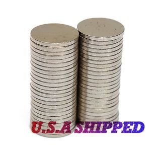 50pcs 12mm x 1mm strong round disc n50 rare earth magnets neodymium u.s shipped for sale