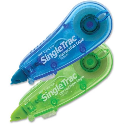 Tombow SingleTrac Correction Tape, Non-Refillable, 1/6 In. x 236 In., 2/Pack, PK