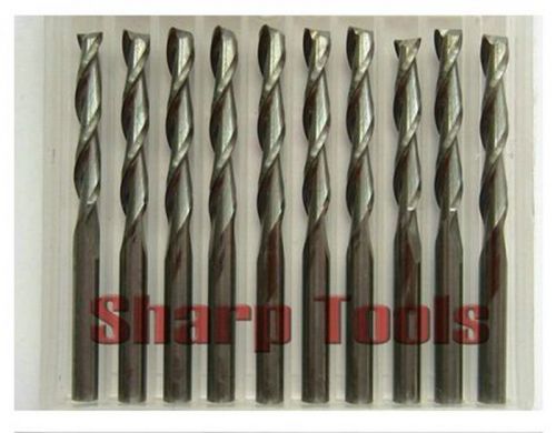 10 pcs 3.175*22mm 2 flutes carbide mill spiral cutter wood cnc router bits for sale