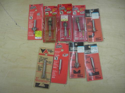 9 vermont america master mechanic router bits all new