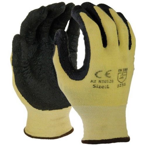 1 pair yellow high performance cut resistant 13 gauge aramid glove large for sale