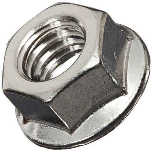 Small Parts 18-8 Stainless Steel Hex Flange Nut, Plain Finish, Self-Locking