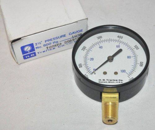 Trerice 800 Pressure Gauge 2-1/2&#034; Dial 0-100 psi 1/4&#034; NPT Bottom D069193