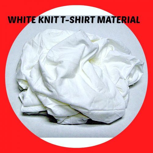 WHITE T-SHIRT KNIT COTTON WIPING RAGS LOW LINT #101 50 POUNDS FREE SHIP